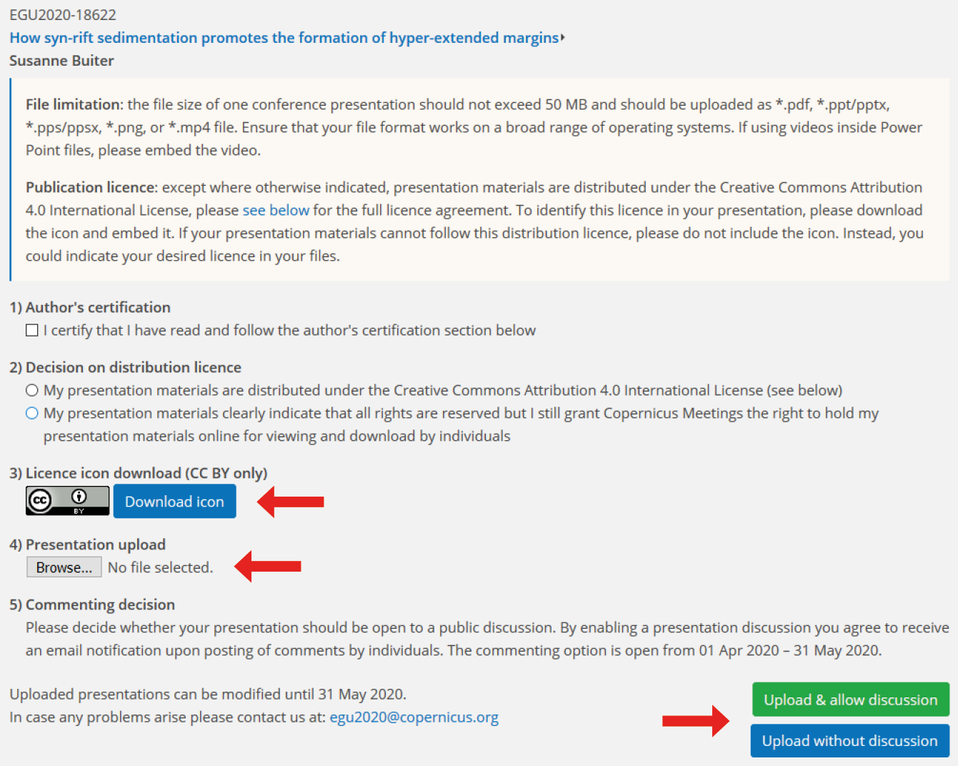 Select your file and decide on the commenting